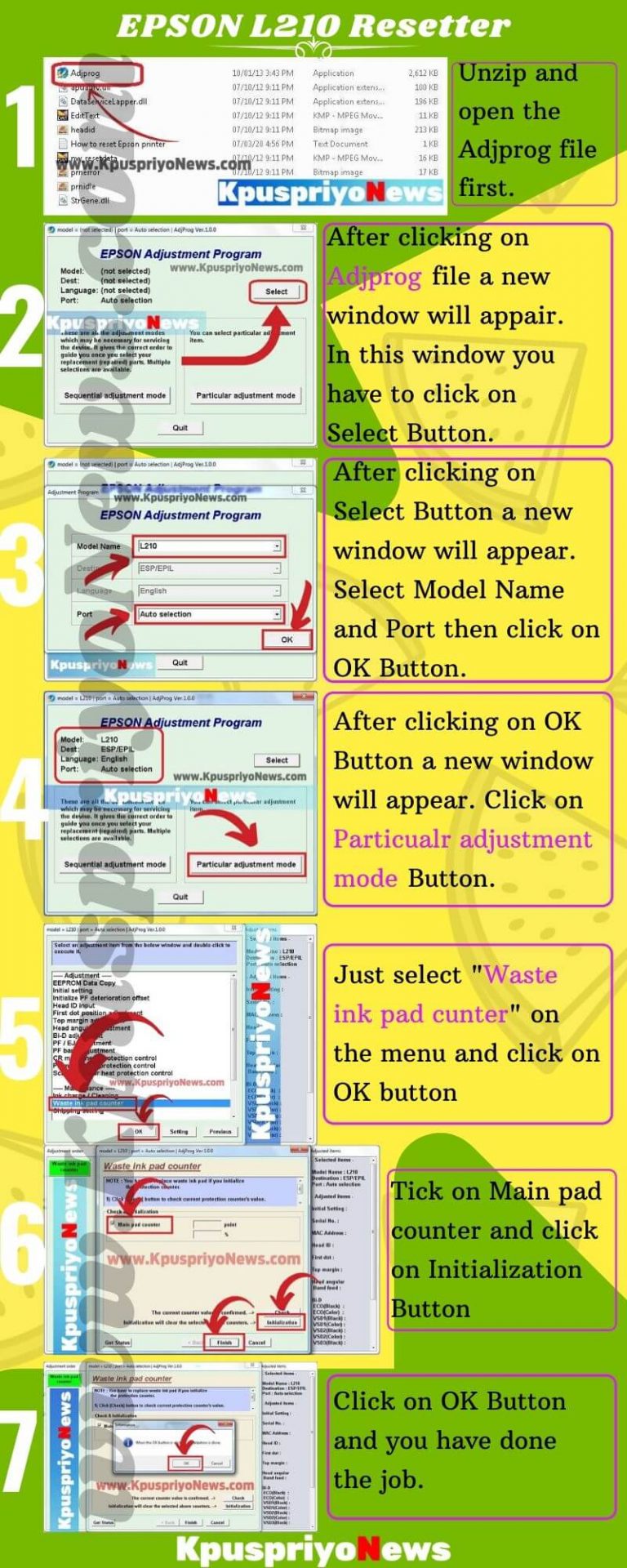 download reset epson l210