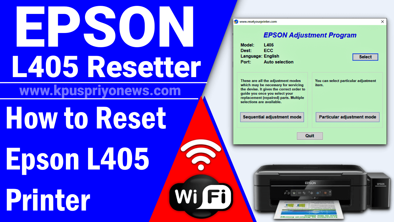 Reset программа. Epson adjustment program.